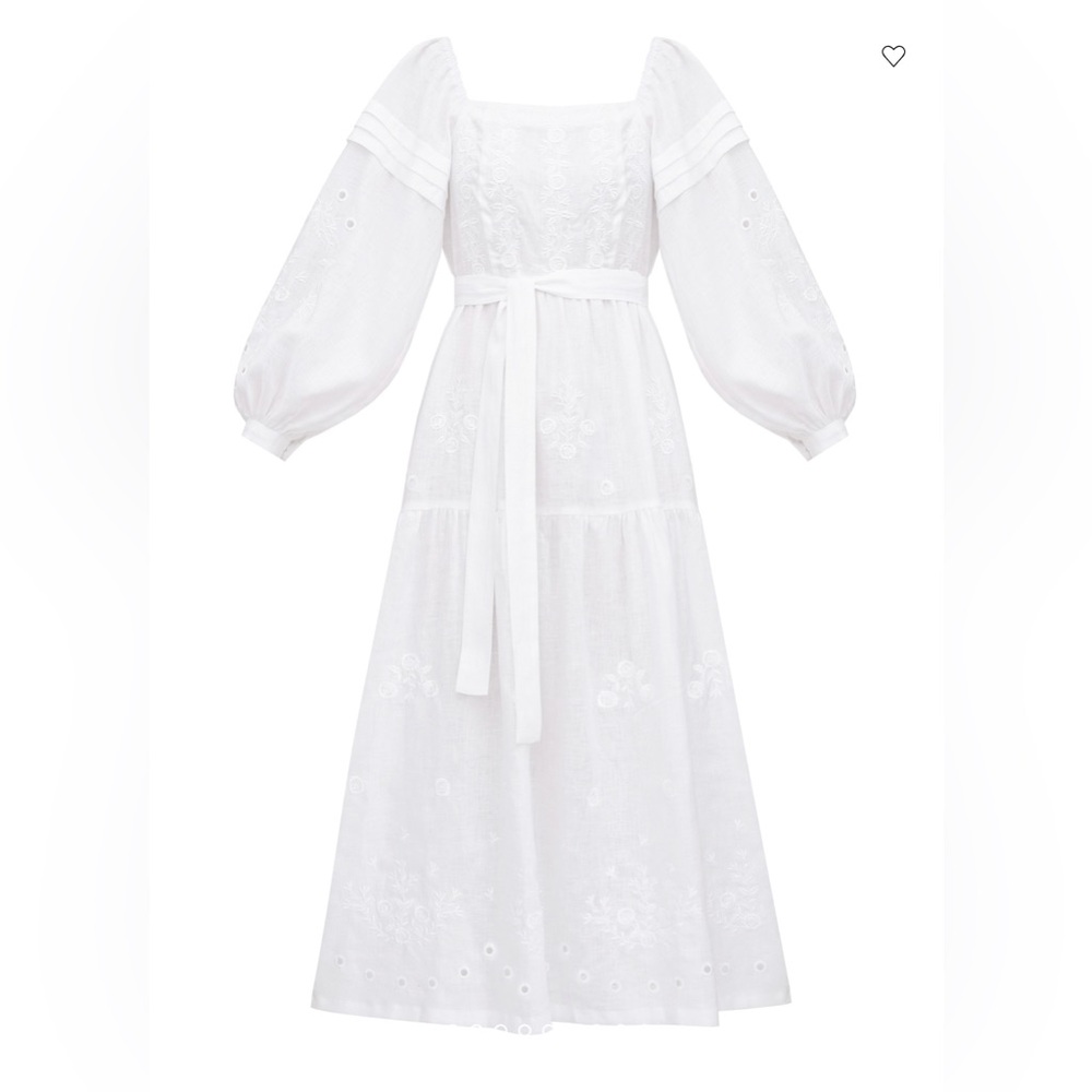 ETNODIM white linen embroidered dress myt SIZE XS - Picture 3 of 9